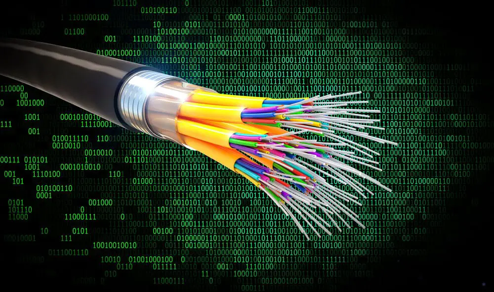 A fiber optic cable close-up