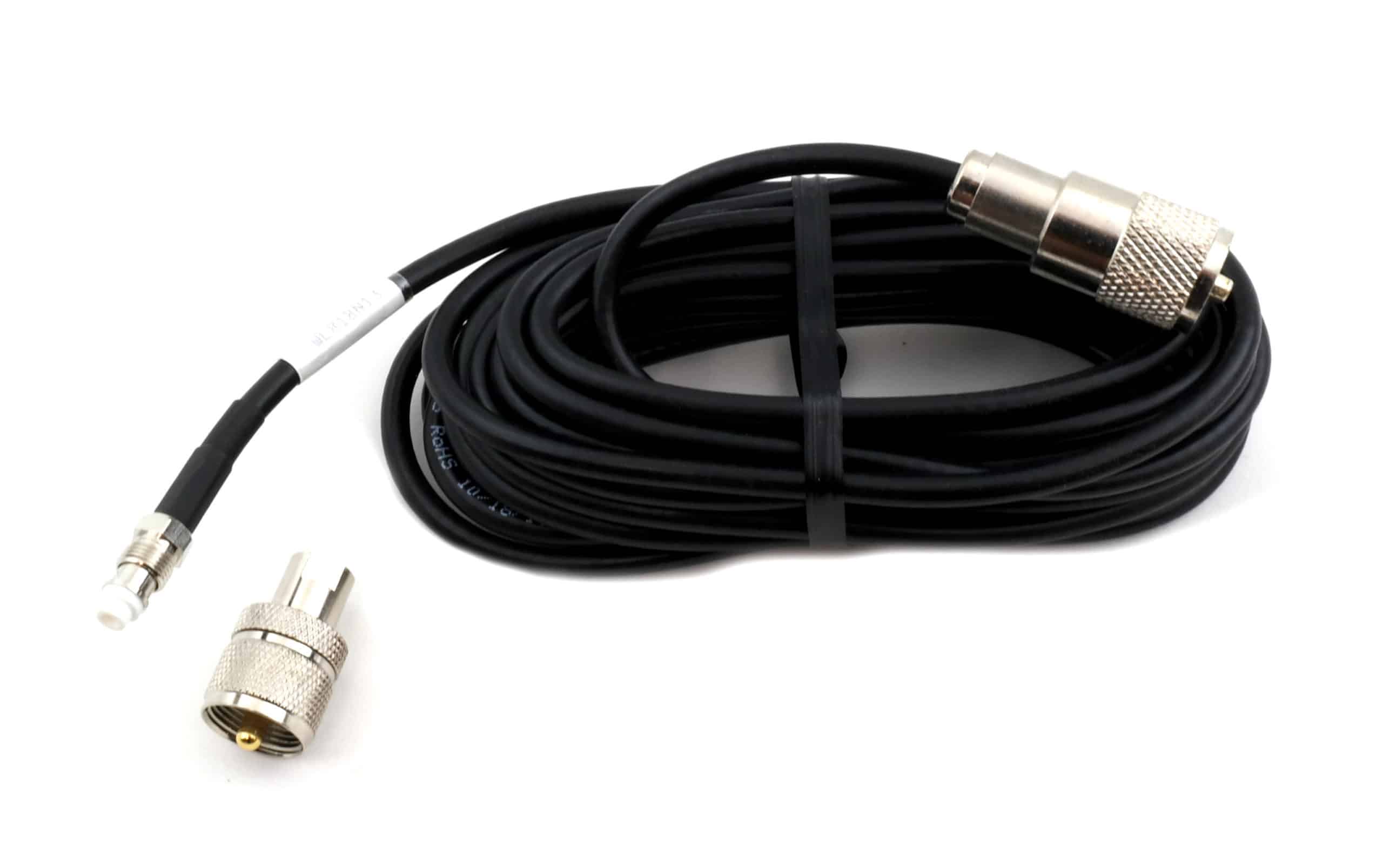 12' WL812N13 RG-58 CB Radio Antenna Coaxial Cable With Removable Connector