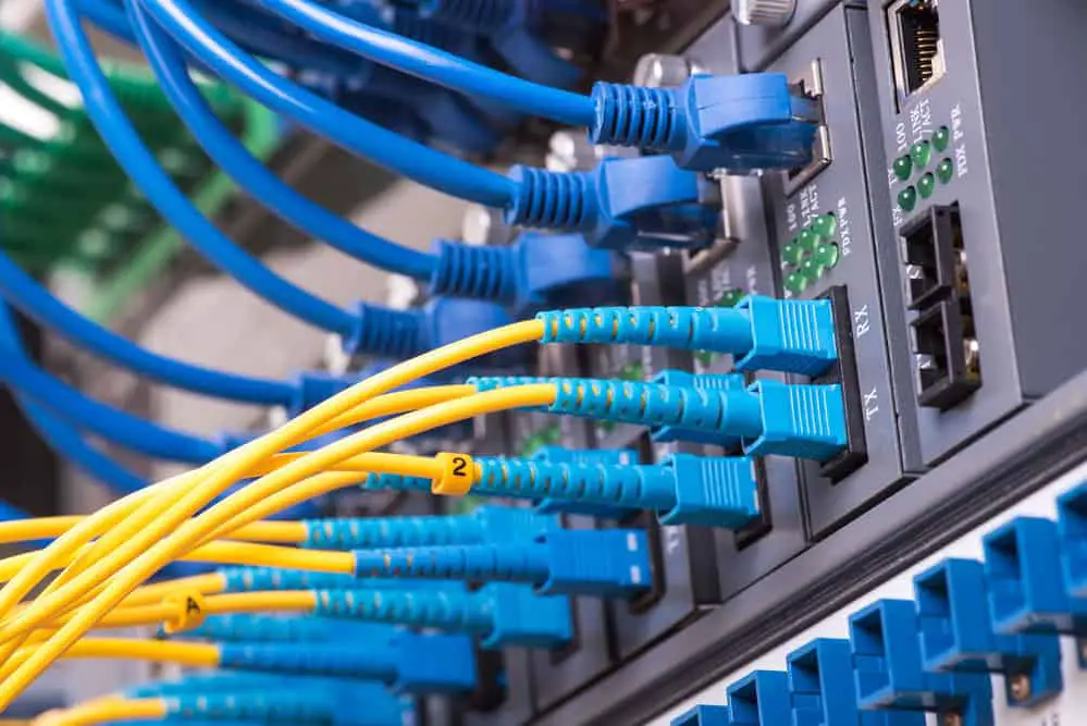 Fiber optic equipment closeup