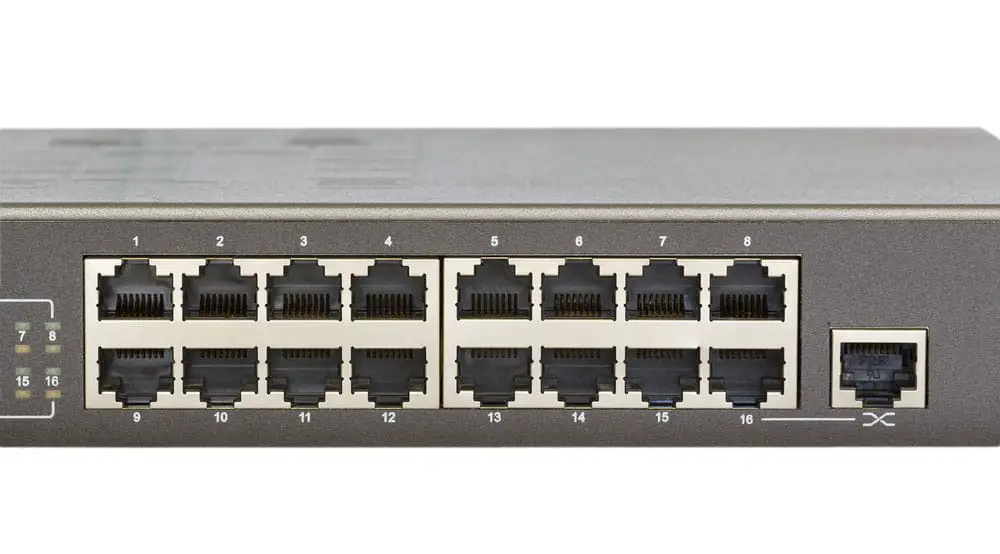 Network switch front panel with Multiple LAN and one WAN port