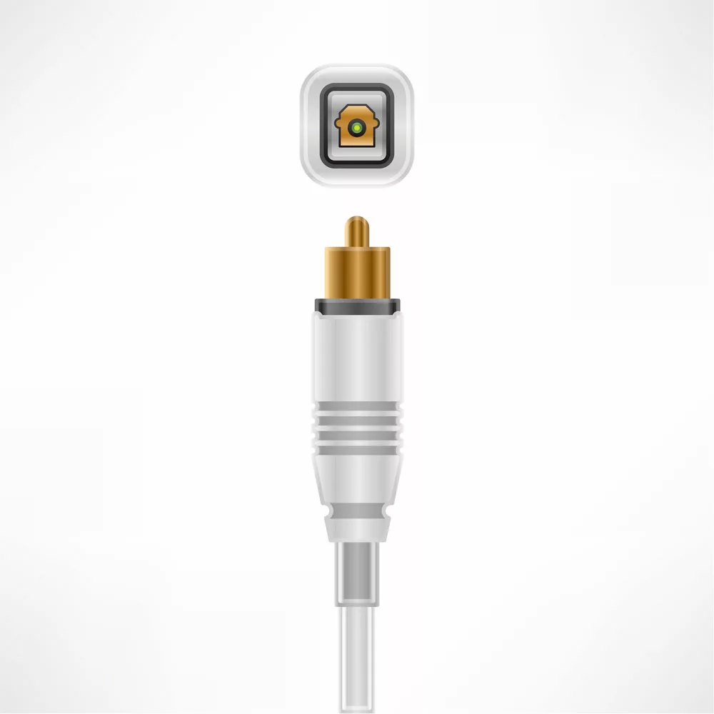 optical audio cable with round connector