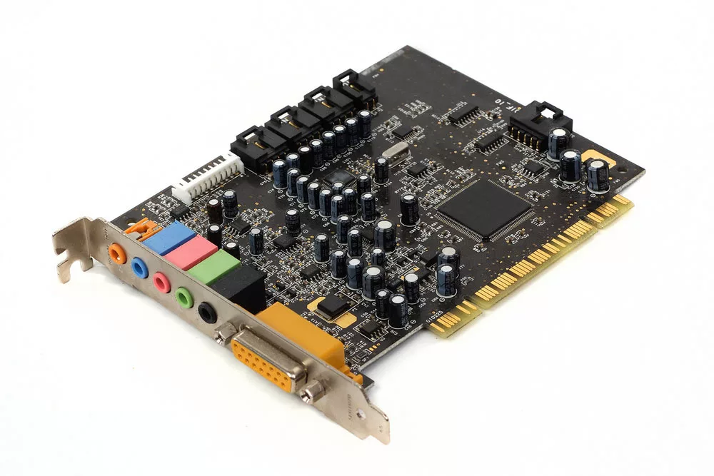 Soundcard with different audio interfaces.