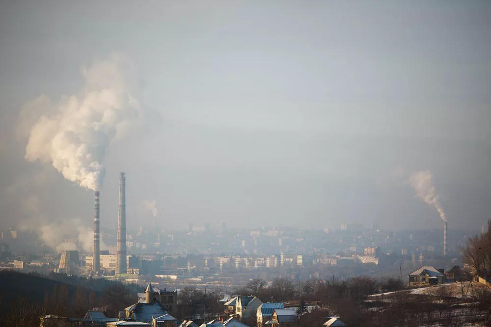 Pollution created by the fire burning