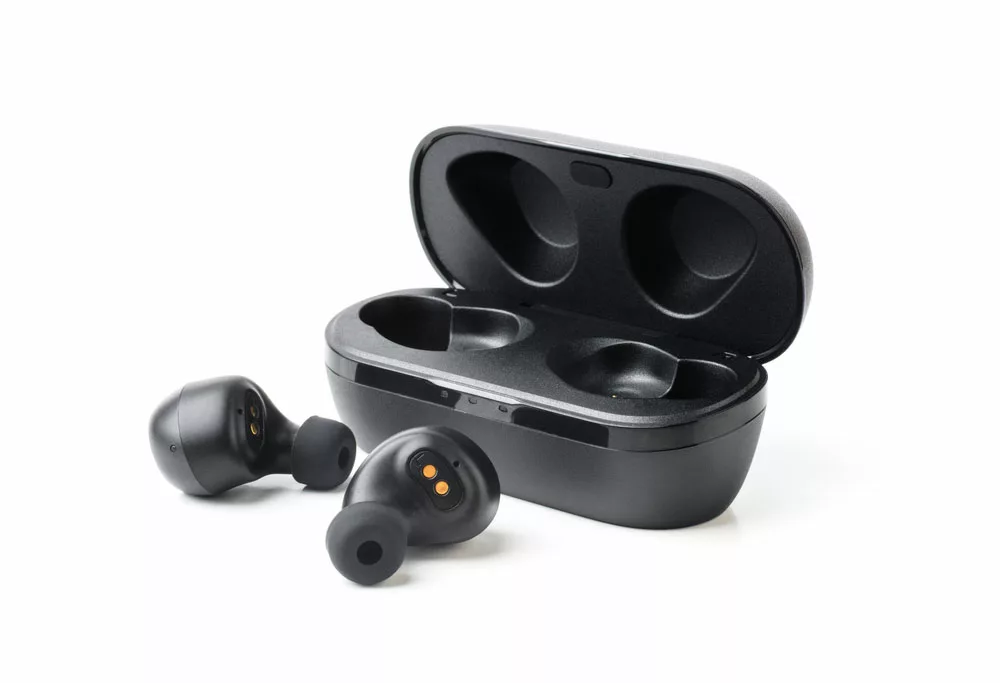 Wireless black Bluetooth earphones