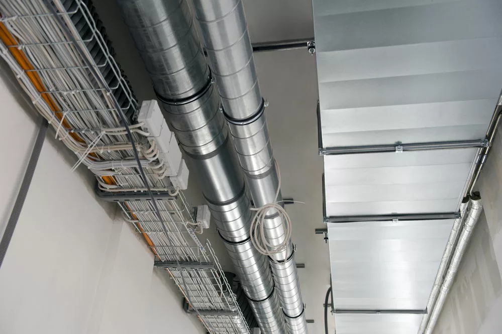 Ventilation system and plenum wiring
