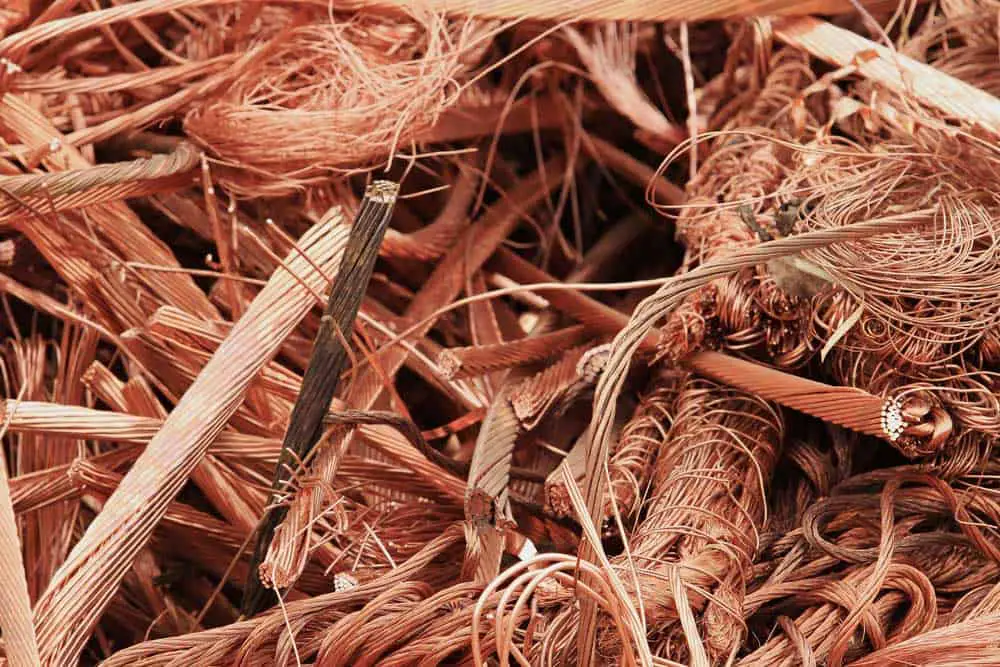 Copper wires in different sizes 