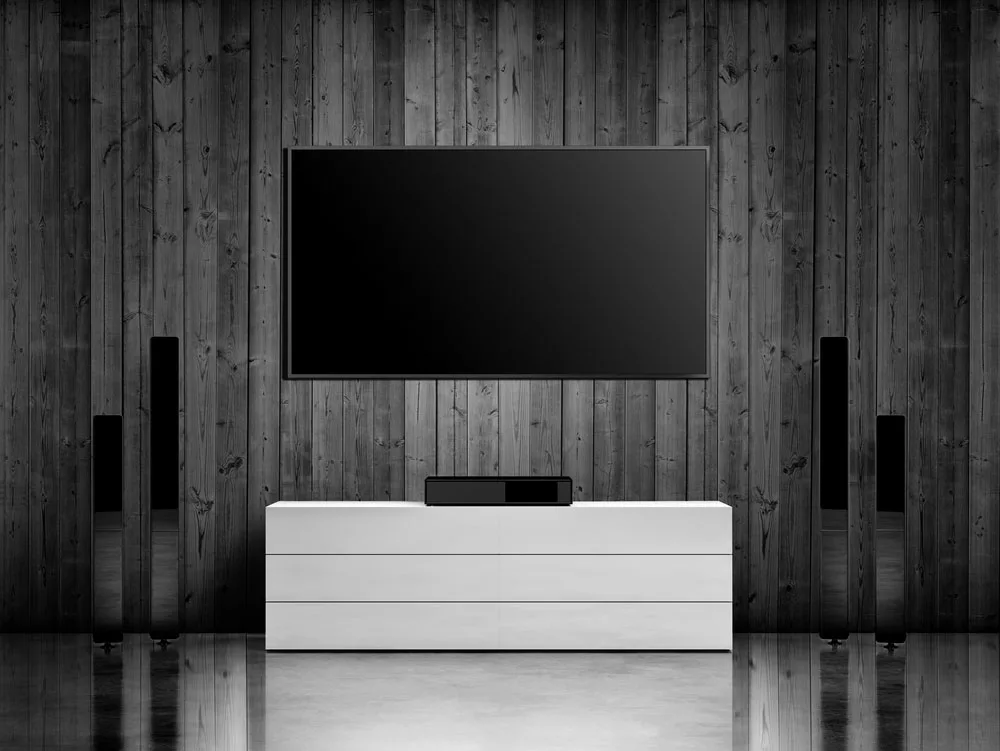 TV with surround sound speakers