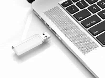 A USB flash memory for data transfer