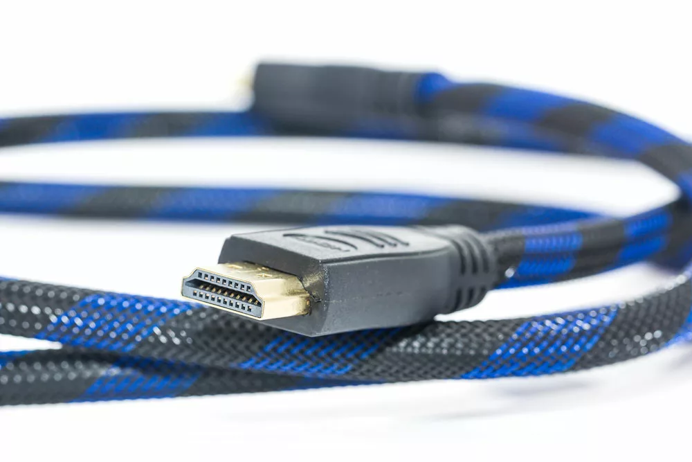 A braided HDMI cable