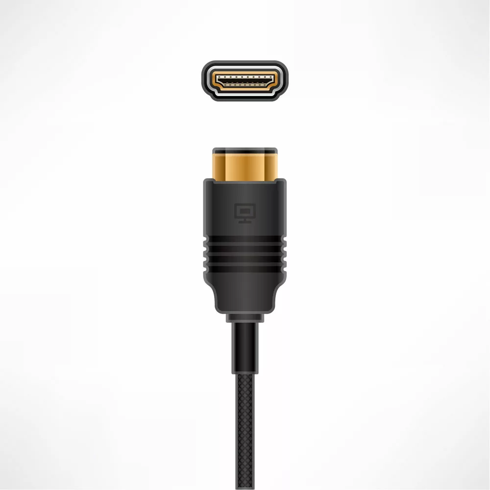 An HDMI cable and an HDMI port