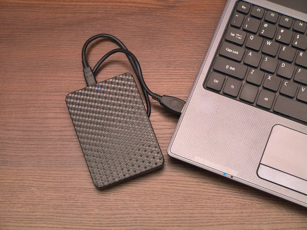Laptop with a portable hard drive