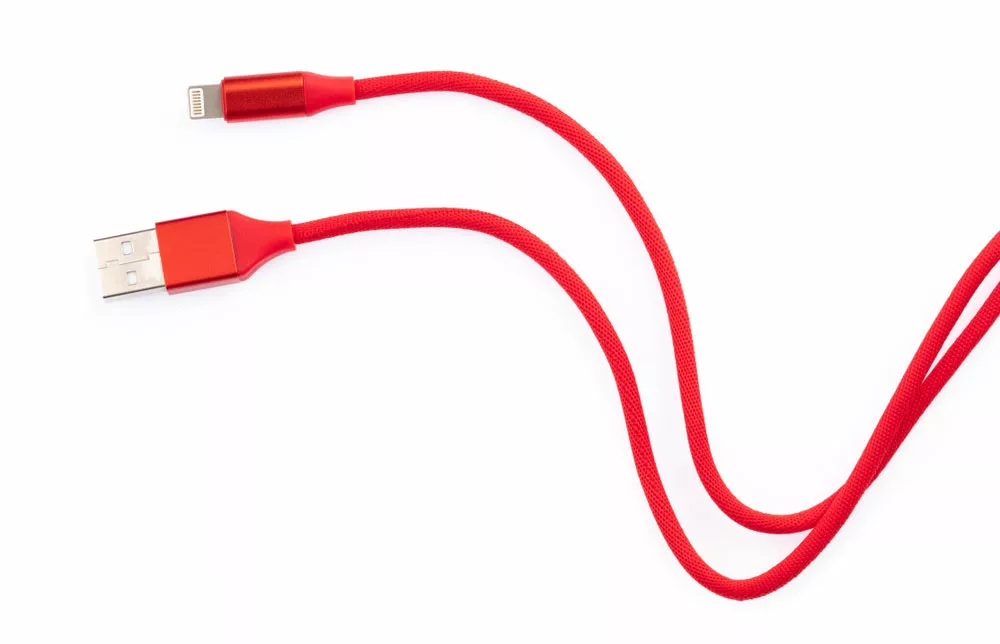 Long red USB cable