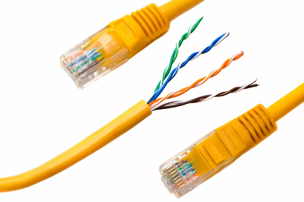 Ethernet wire cable yellow patch