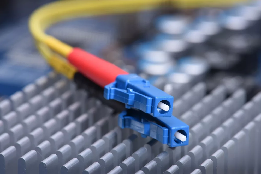 Fiber cable on electronic board