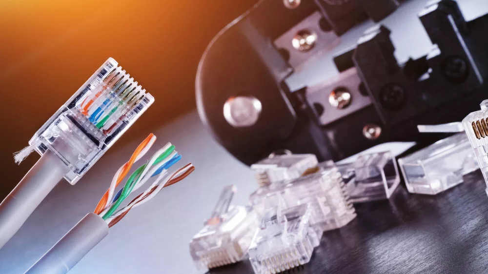 Residential Electrical Wire: Image showing telephone line cables.