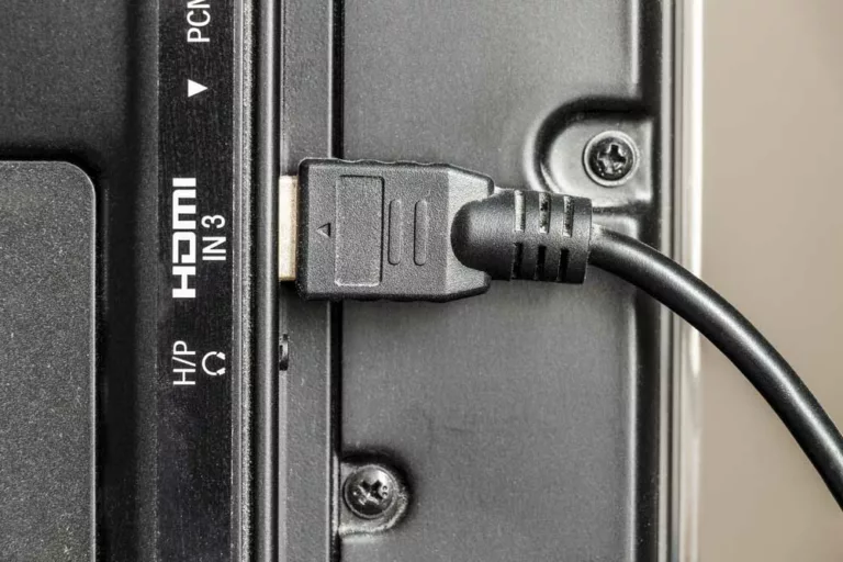 HDMI cable plugged into a smart TV