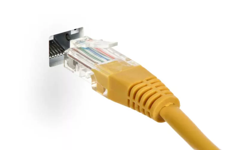 Yellow ethernet cable boots