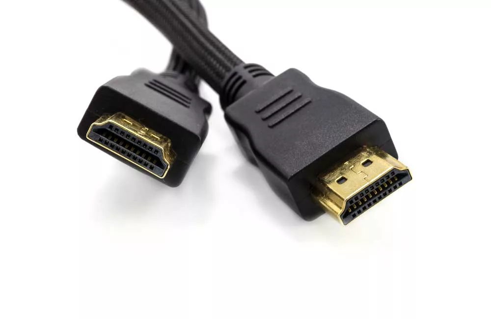 Closeup of HDMI cables