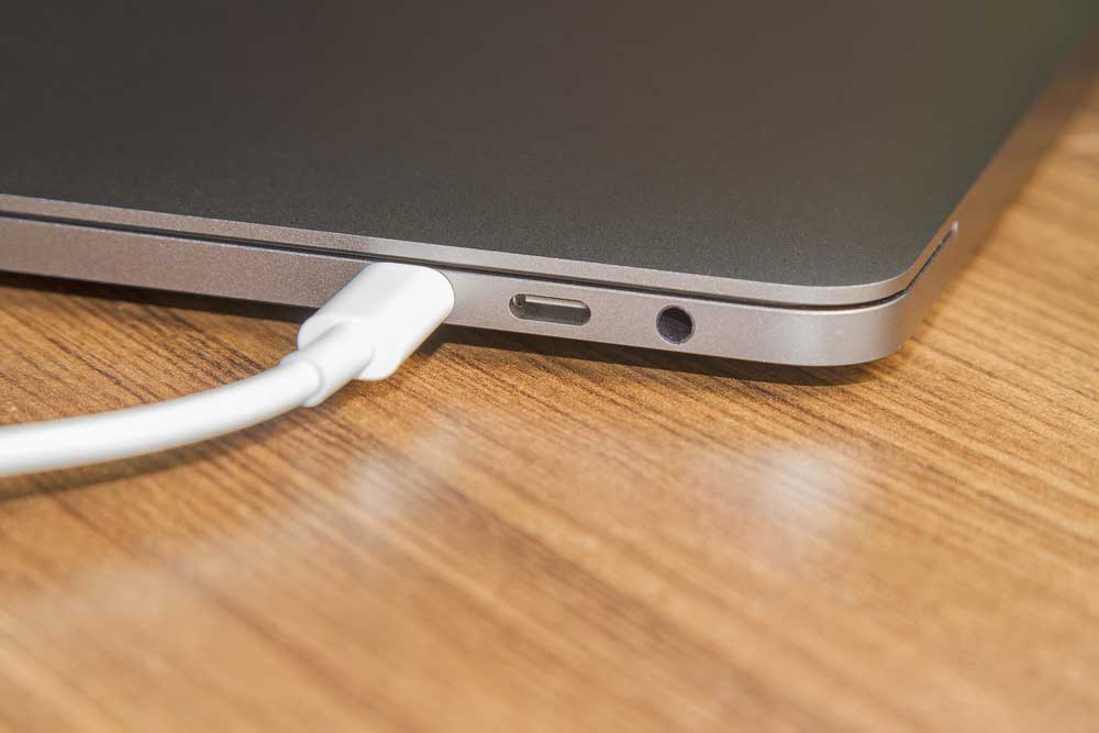 USB Type C connected to a computer