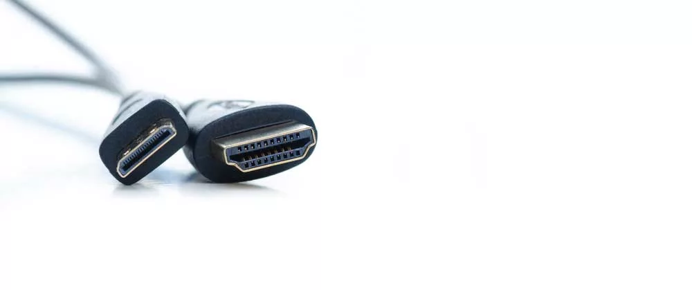 A mini HDMI-to-Standard HDMI cable