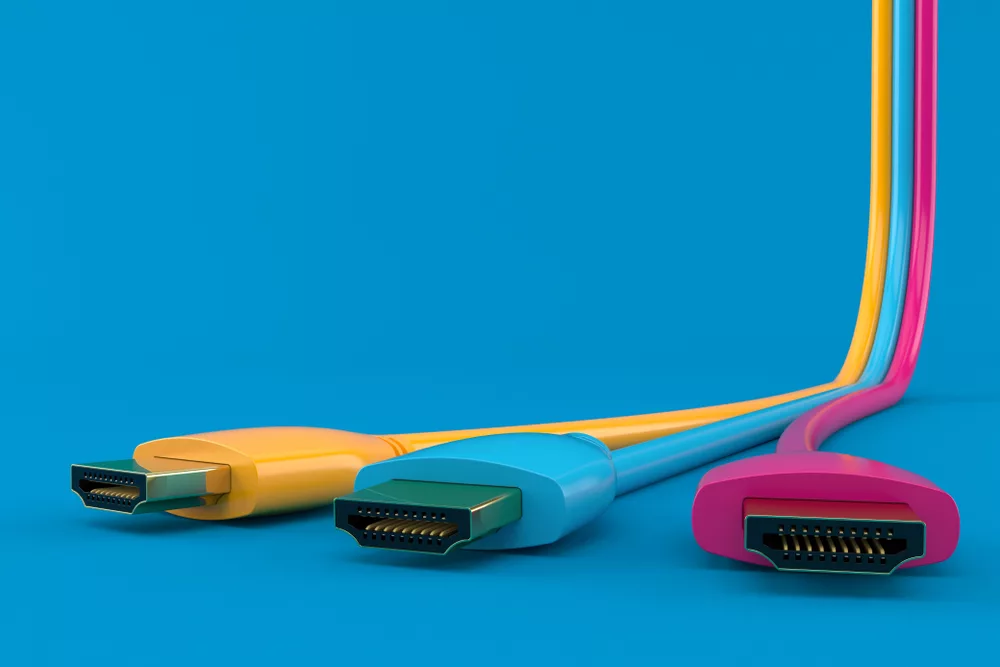 HDMI cable assemblies in different colors
