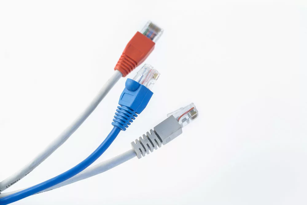 Colorful network cables with RJ45 connectors