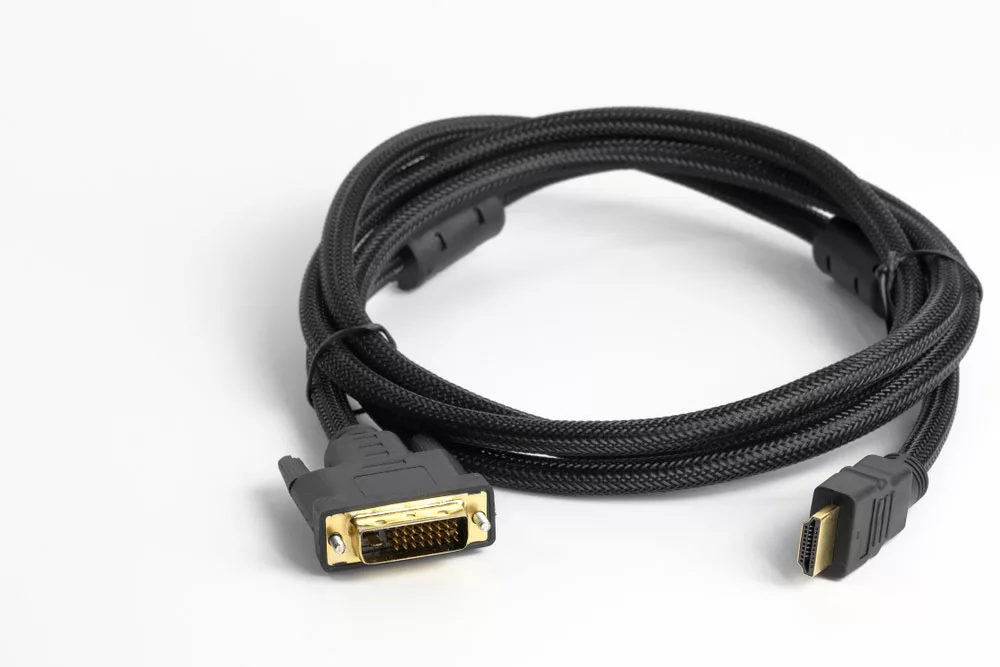 A DVI-to-HDMI cable