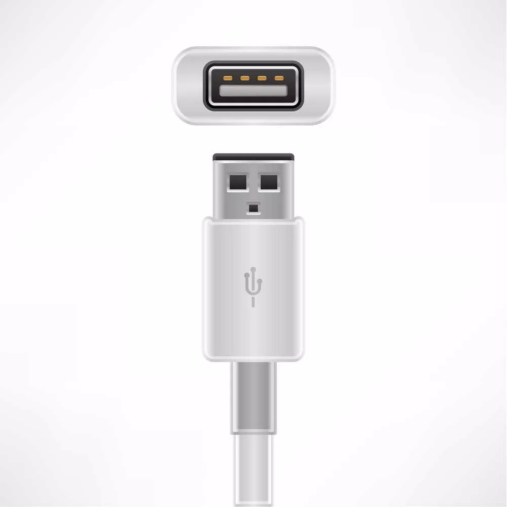 USB Plug With Fork-Like Symbol